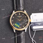 Swiss Quality Copy Longines Master 8215 Watches Black Leather Strap